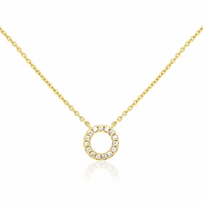 Collection Accessory Sterling Silver Small CZ Circle Necklace