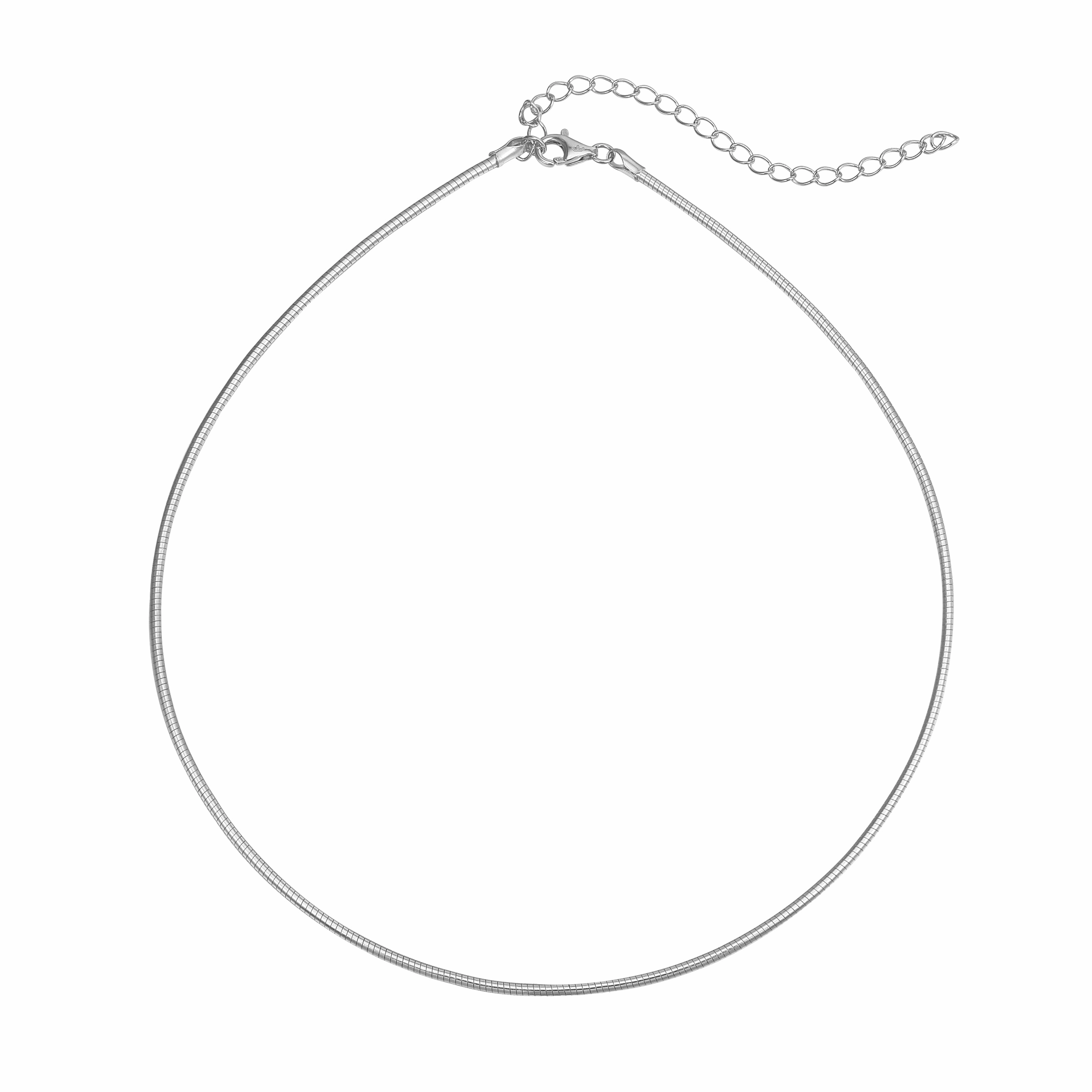 Sterling Silver Solitaire Pendant on Omega Chain Necklace Collection Fashion highlight