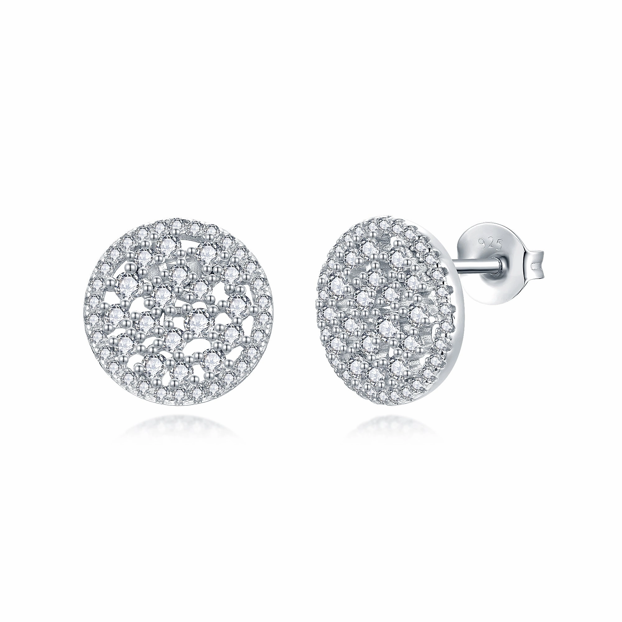 Small Piece Summer Decoration Sterling Silver Sprinkled Round Stud Earring