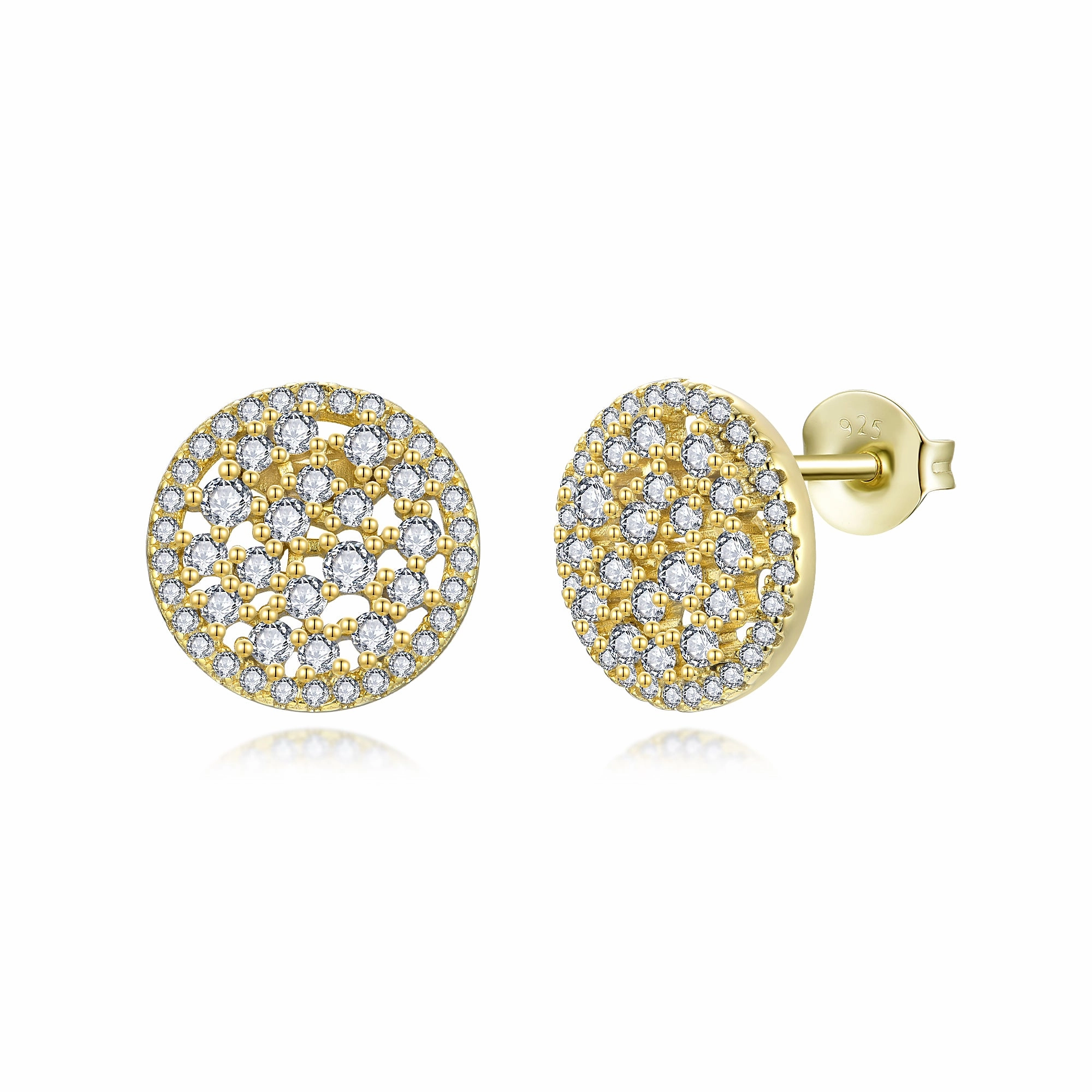 Small Item Sterling Silver Sprinkled Round Stud Earring
