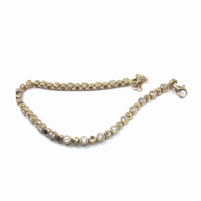 Gold Plated Sterling Silver CZ Link Circle Bracelet Ongoing Innovation Ideal Union