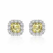 Polished Choice 2.0Ct Asscher Cut Halo Stud Earrings In Sterling Silver For Wedding Party
