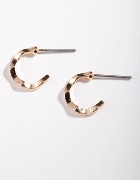 Gold Squiggle Hoop Earrings Polished Vibe Refined Option