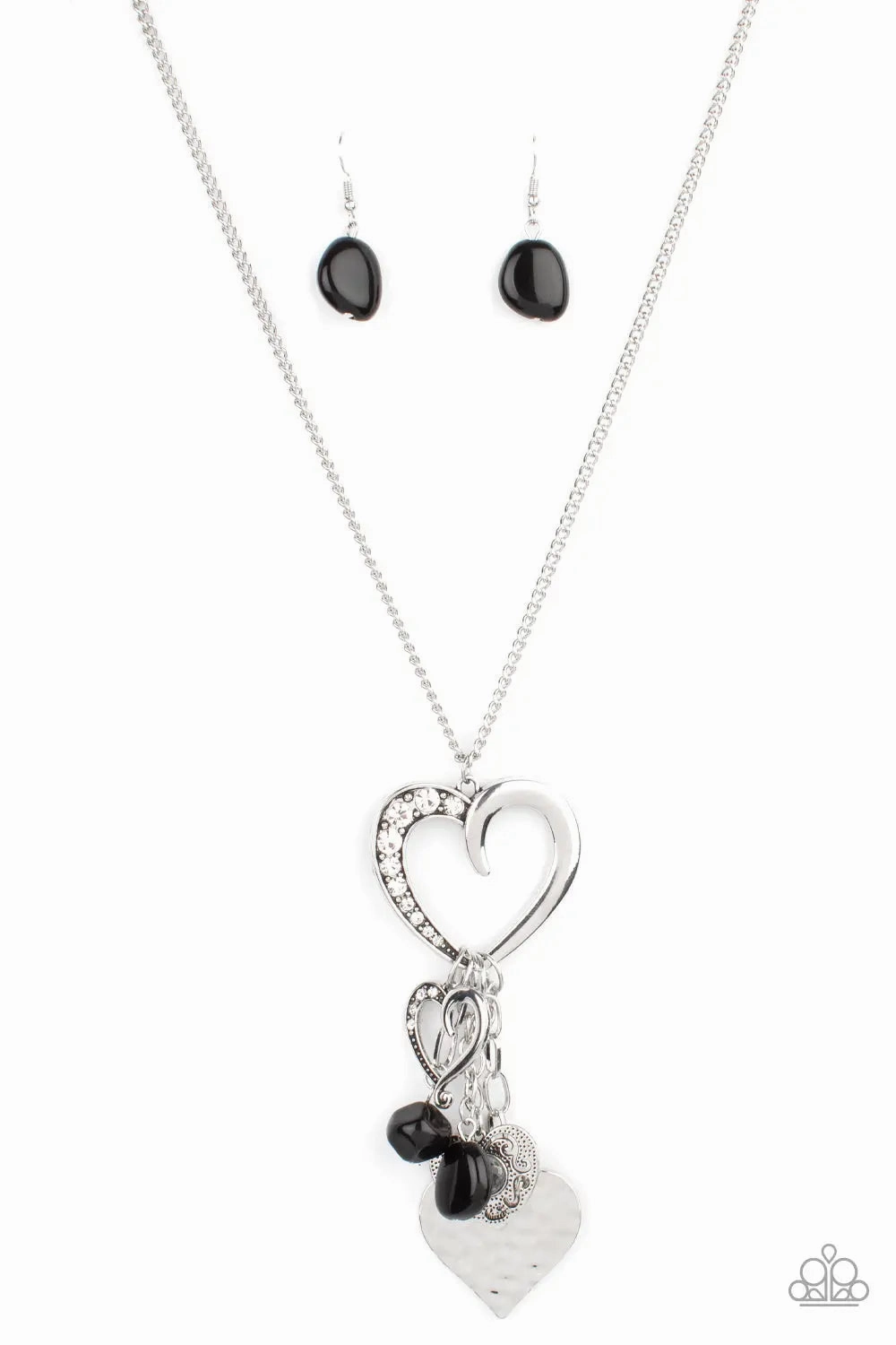 Family Occasion Paparazzi Accessories ?Flirty Fashionista - Black Heart Necklace? Flat Rate Ship $4.50?