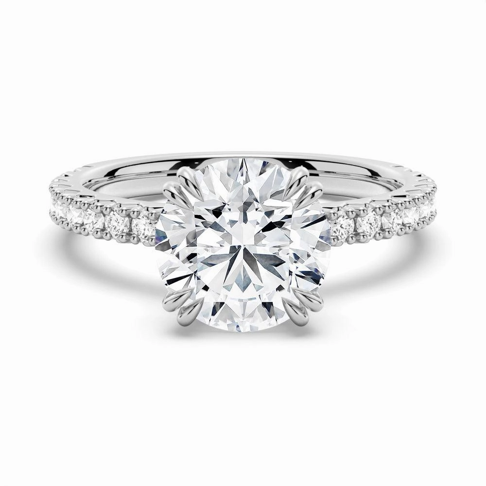 Tangible Goods Beauty Accessory Moissanite Engagement Ring Solitaire With Pav?? Accents
