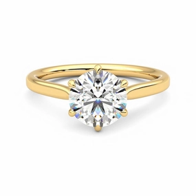 Classic Six Prong Moissanite Engagement Ring with Hidden Anniversary Stone Accent Premium Article