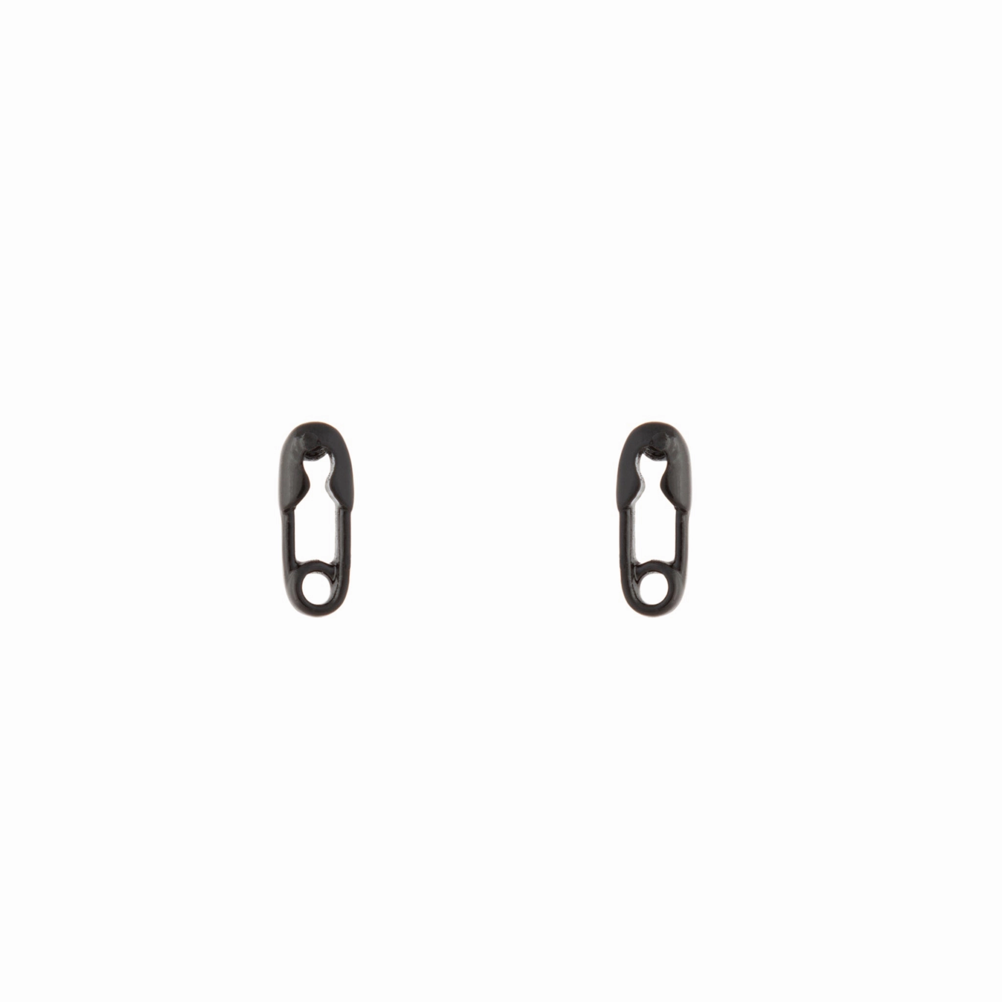 Solid Black Safety Pin Earrings Fashionable Must-Have
