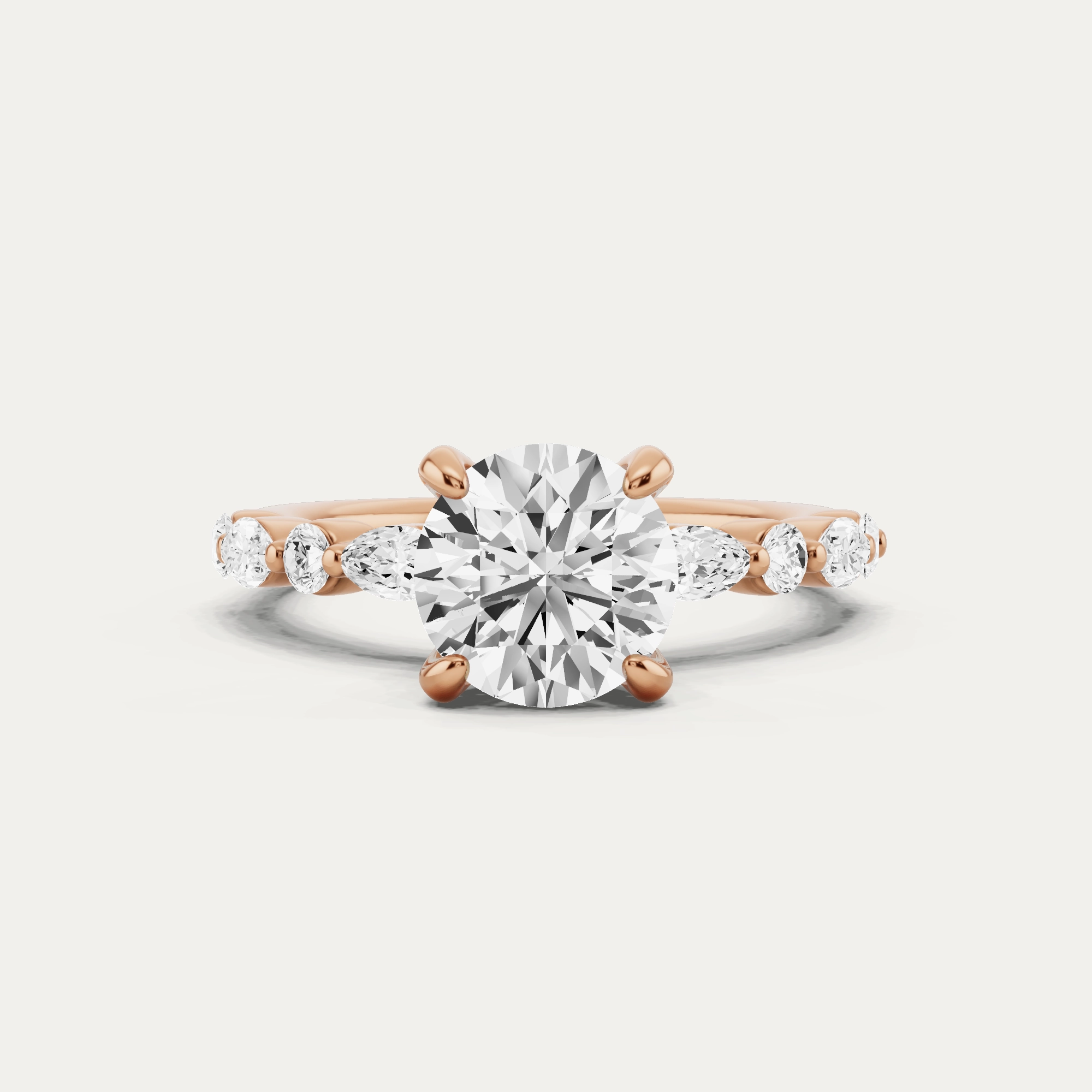 2 ctw Round Diamond Hidden Halo Accent Engagement Ring Luminous Shine