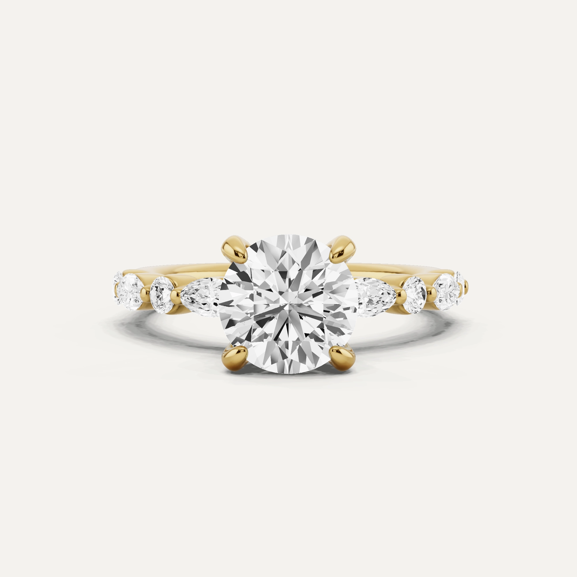 2 ctw Round Diamond Hidden Halo Accent Engagement Ring Effortless Layer