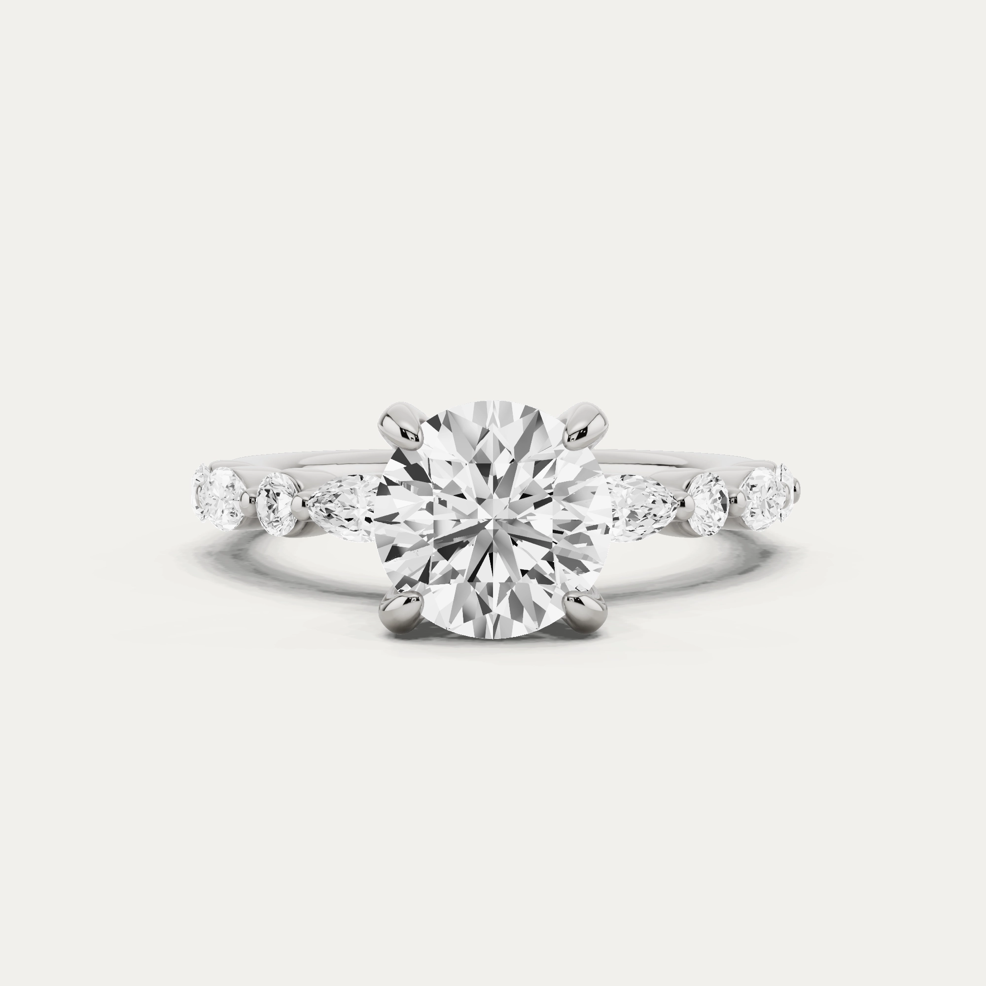 2 ctw Round Diamond Hidden Halo Accent Engagement Ring Formal Attire Modern Mood