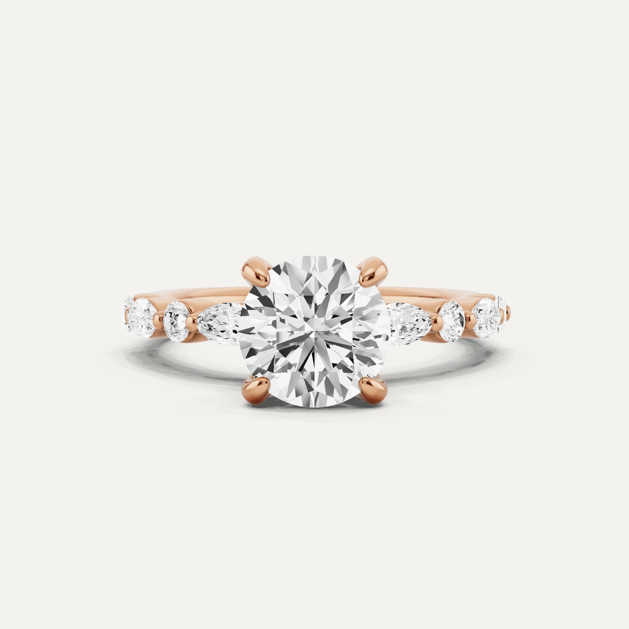 2 ctw Round Diamond Hidden Halo Accent Engagement Ring Glamorous Edge