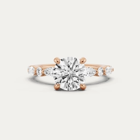 2 ctw Round Diamond Hidden Halo Accent Engagement Ring Glamorous Edge