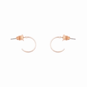 Rose Gold Mini Metal Hoop Earrings Sophisticated Feature Colorful Embellishment