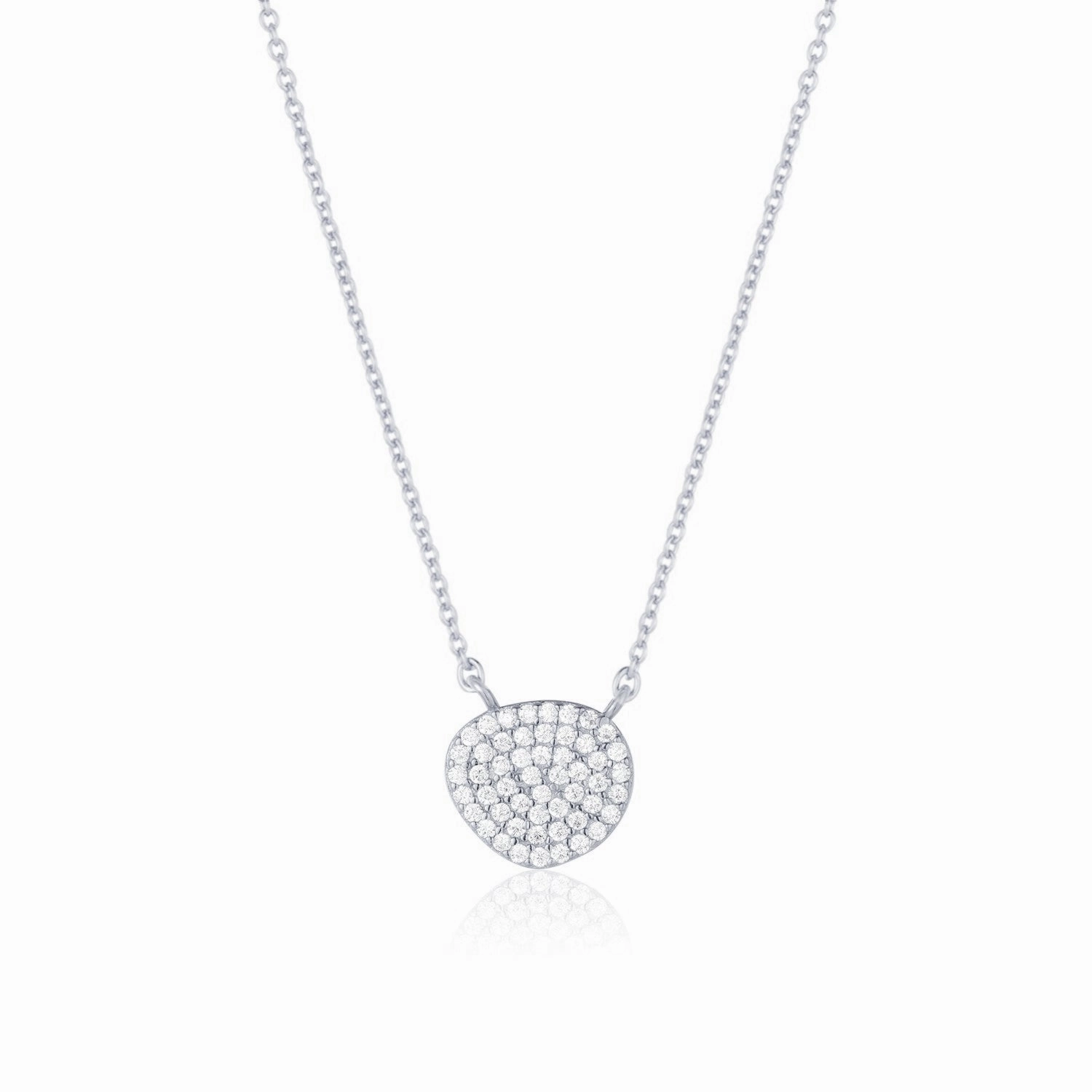 Gold Plated Sterling Silver Natural Shape CZ Necklace Delicate Touch Superior Style