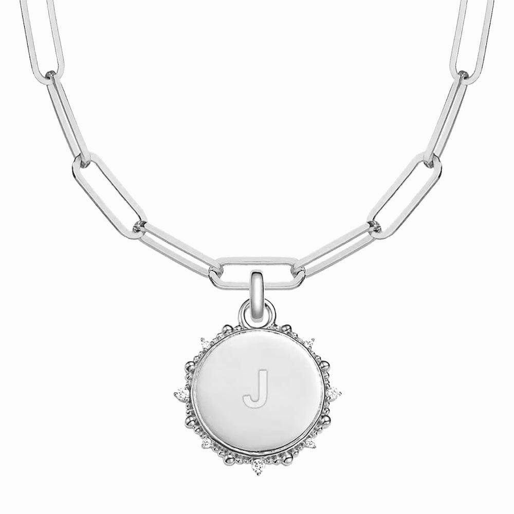 Engravable Moissanite Sunlight Medallion Pendant Necklace Simple Style Excellent Ornament