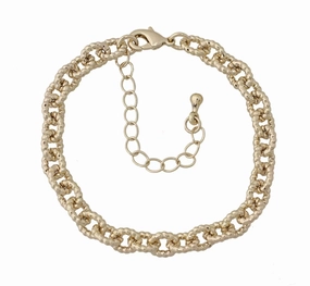 Gold Sparkle Chain Link Bracelet Tailored Touch Staple Piece