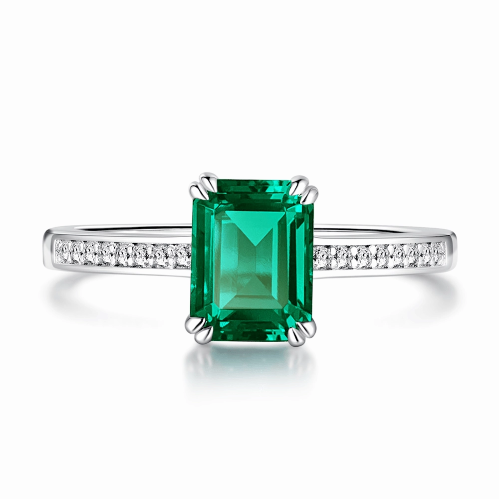 Petite Micropav?? Emerald Cut Emerald Ring Subtle tone Suburban Trend