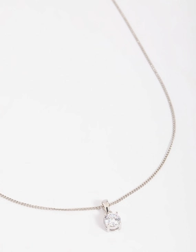 Heirloom Item Silver Cubic Zirconia Necklace
