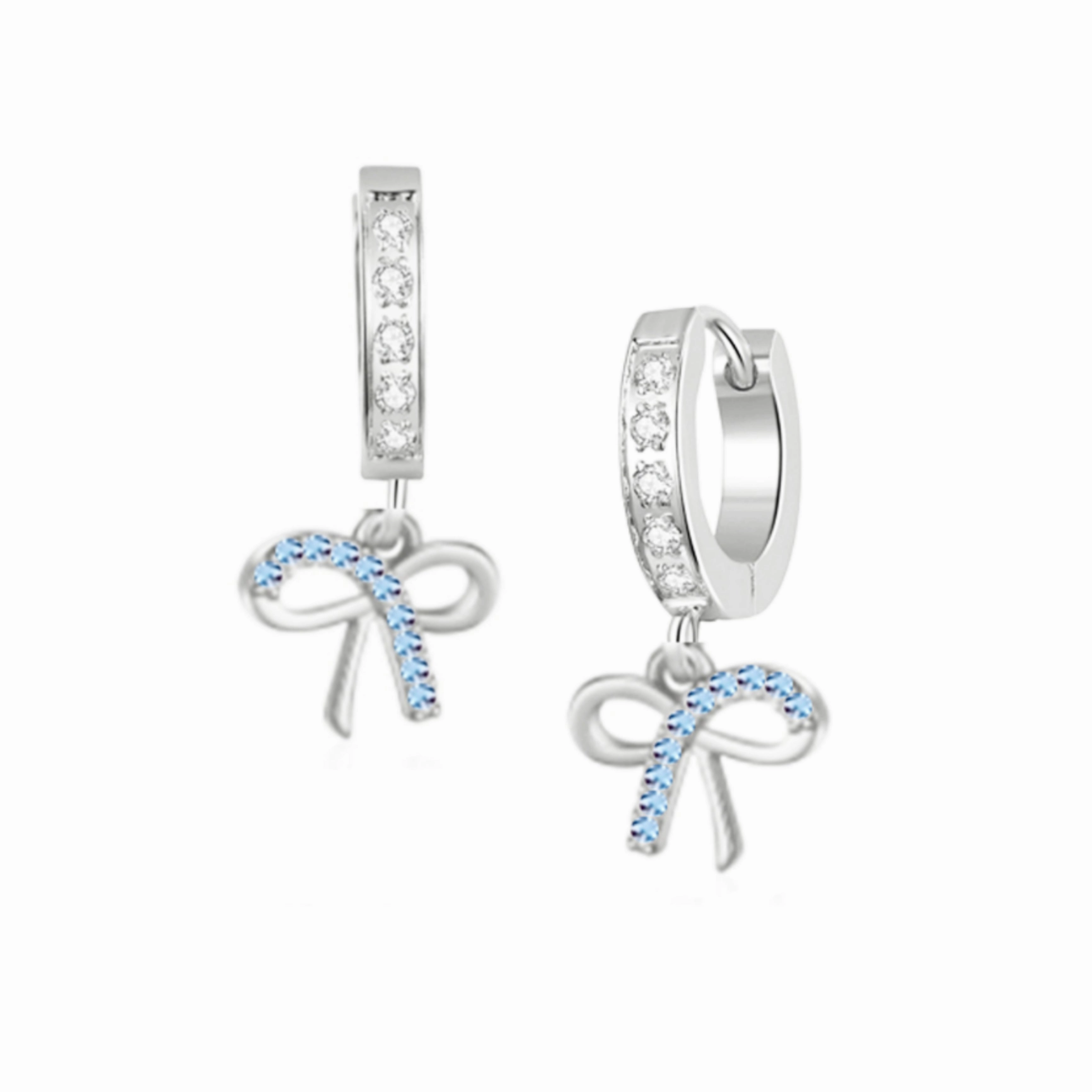 Social Trinket Surgical Steel CZ Bowknot Shape Earrings