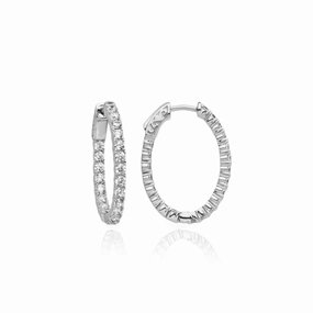 Surgical Steel Small Oval CZ Hoop Earrings Glittering Product Brilliant Must-Have