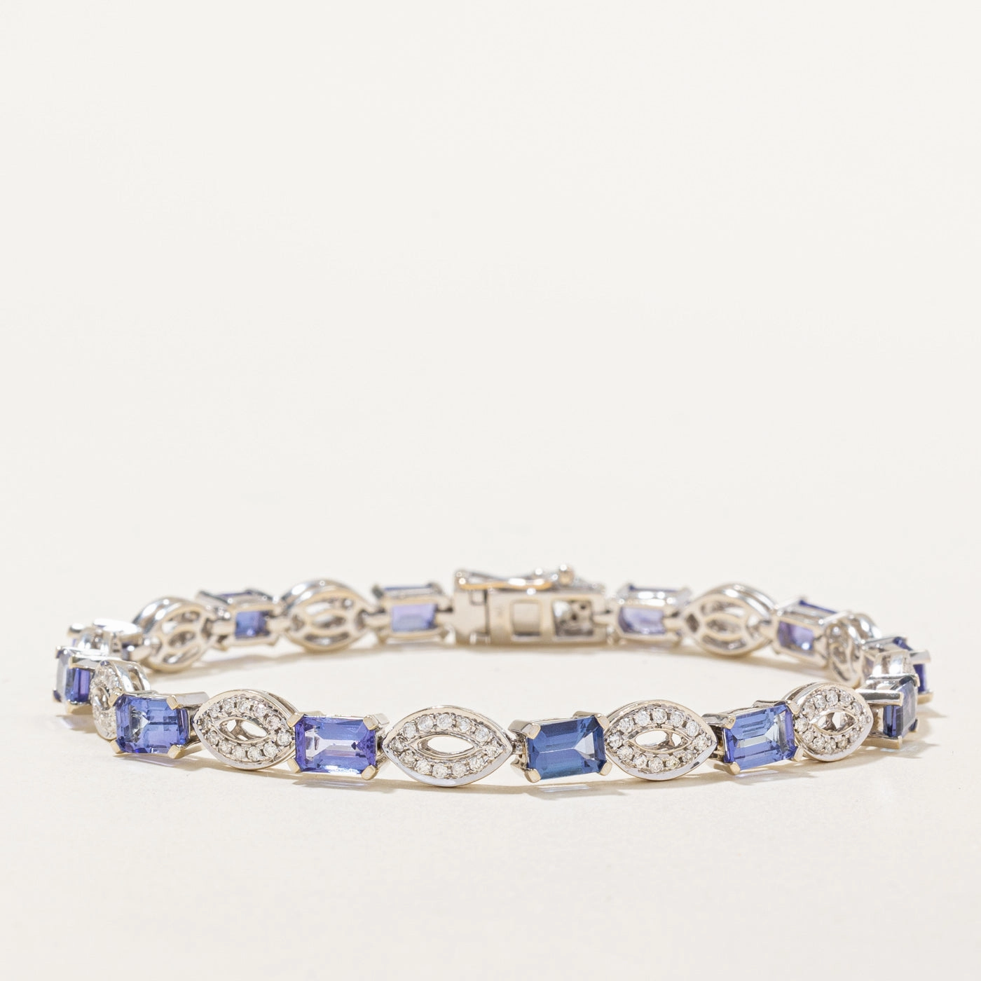 Charming Jewelry Shine Signature Form Tanzanite & Diamond Bracelet | 6.66ctw, 1.04ctw | 7.5" |