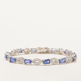 Charming Jewelry Shine Signature Form Tanzanite & Diamond Bracelet | 6.66ctw, 1.04ctw | 7.5" |