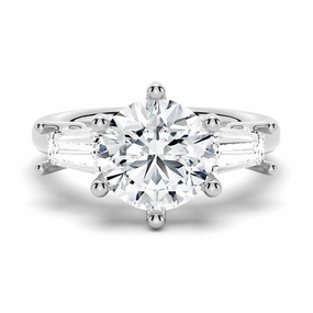 Ornate Product Tapered Baguette 1 Carat Three Stone Promise Ring [Final Sale Ships within 24 hrs]