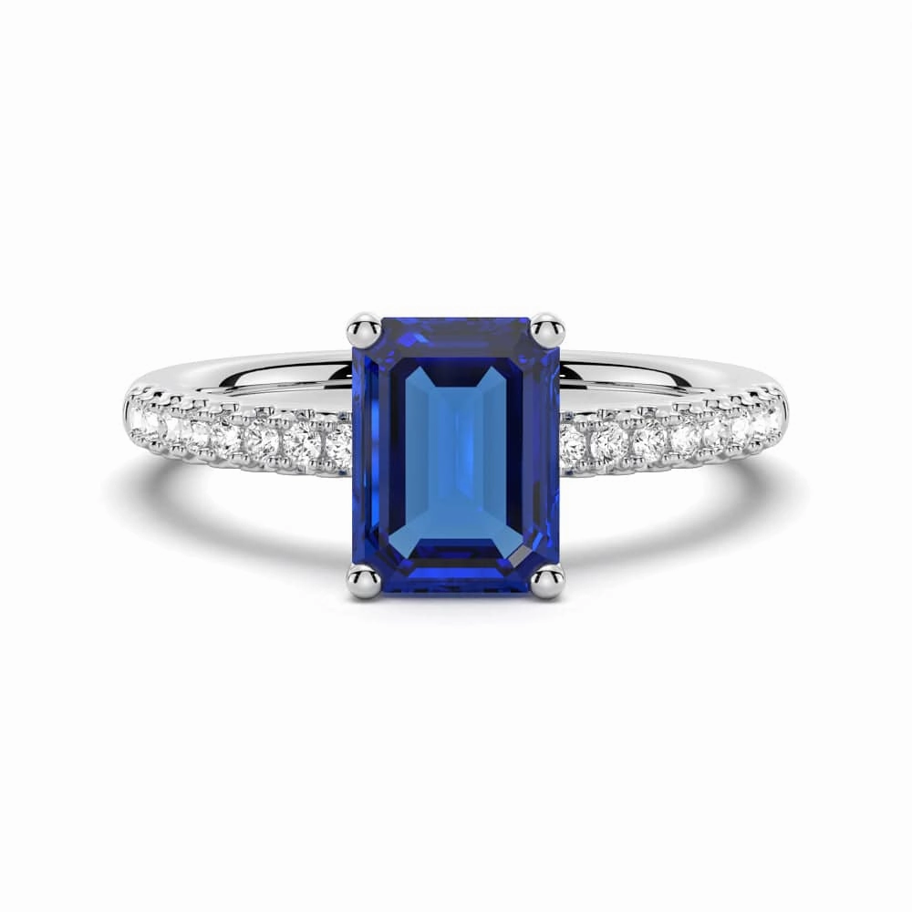 2 CT. Petite Trellis Lab Grown Sapphire Gemstone Ring Sturdy Ornament Bridal Gift