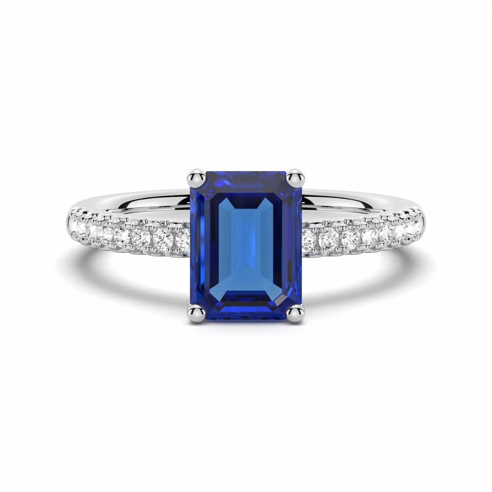 High-End Article Minimal Expression 2 CT. Petite Trellis Lab Grown Sapphire Gemstone Ring