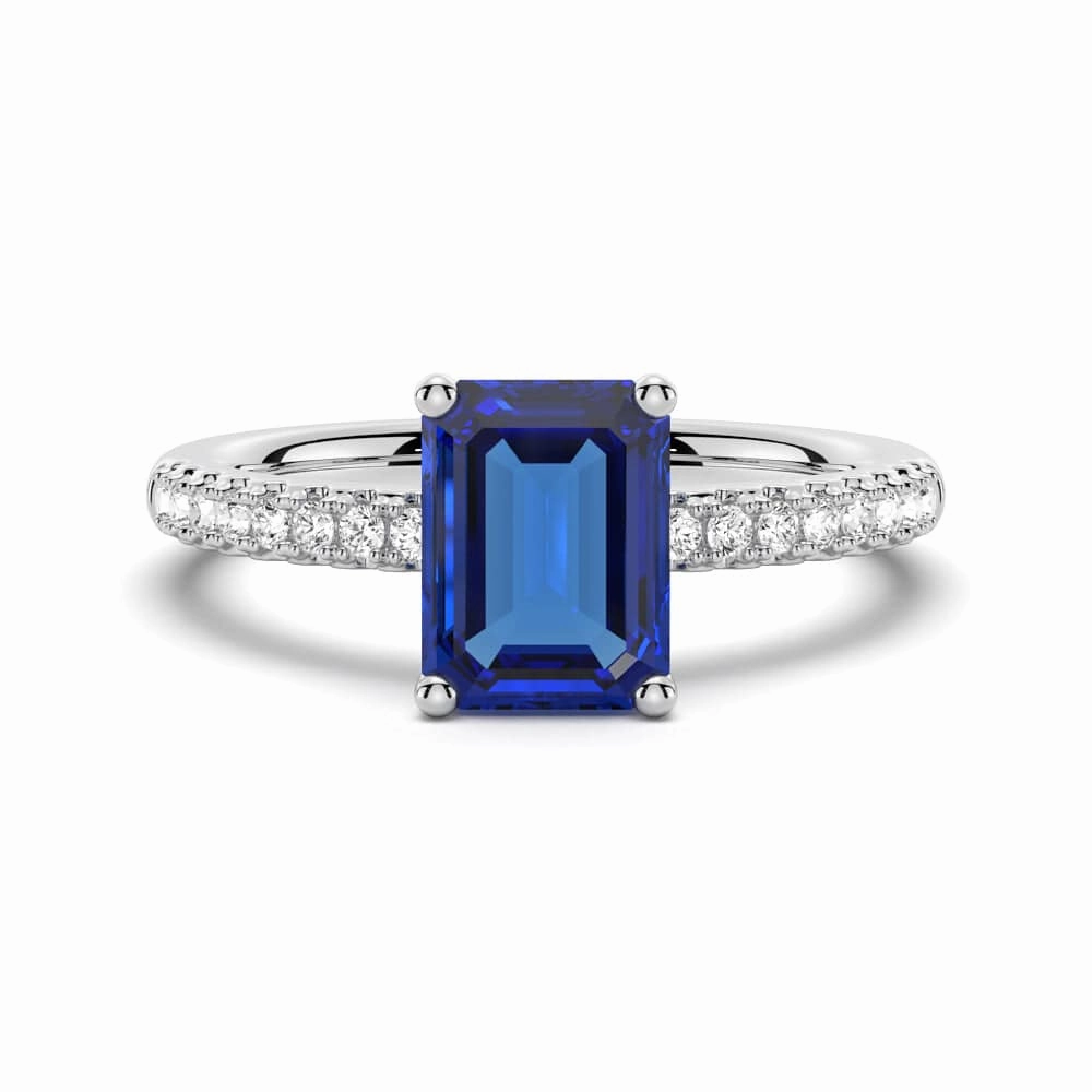 Sparkling Jewelry Body Positive 2 CT. Petite Trellis Lab Grown Sapphire Gemstone Ring