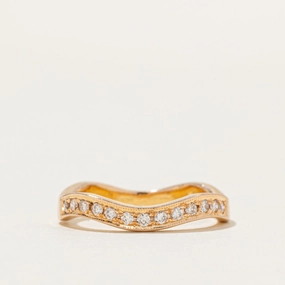 18k Semi Eternity Diamond Wavy Band | 0.14ctw | 2.75mm | SZ 5.25 Style Essential