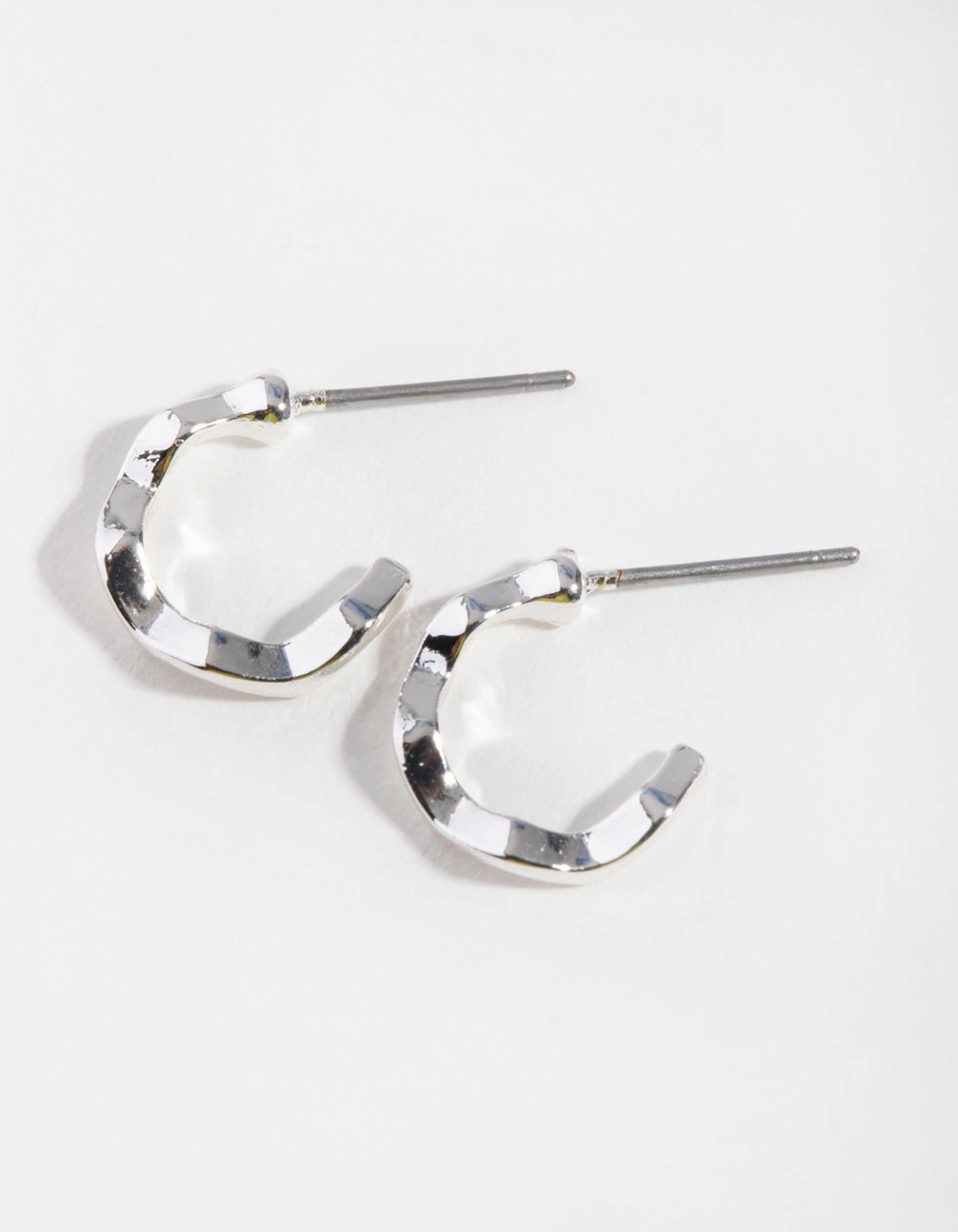 Silver Squiggle Mini Hoop Earrings Petite Piece
