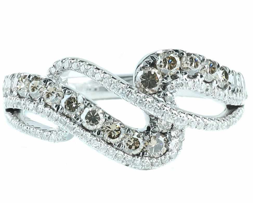 Exquisite Object Durable Appearance LeVian Chocolate and Vanilla Diamond Ring 0.70 ctw