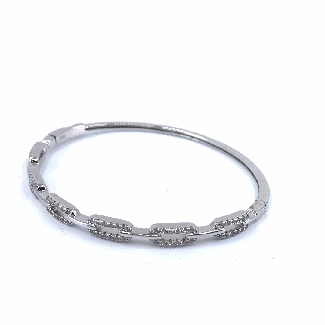 Ideal Composites Top Of The Line Sterling Silver Link Bangle Bracelet