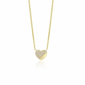 Gold Plated Sterling Silver ? CZ Heart Necklace Creative Style Effortless Gift