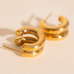 Chunky Crescent Stud Earrings Style Statement