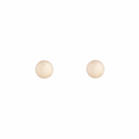 Attractive Trinket Polished Item Gold Solid Ball Stud Earrings