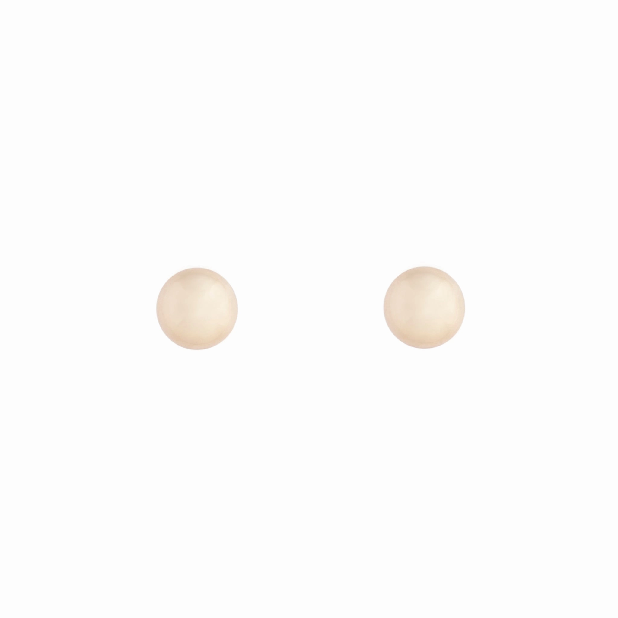 Attractive Trinket Polished Item Gold Solid Ball Stud Earrings