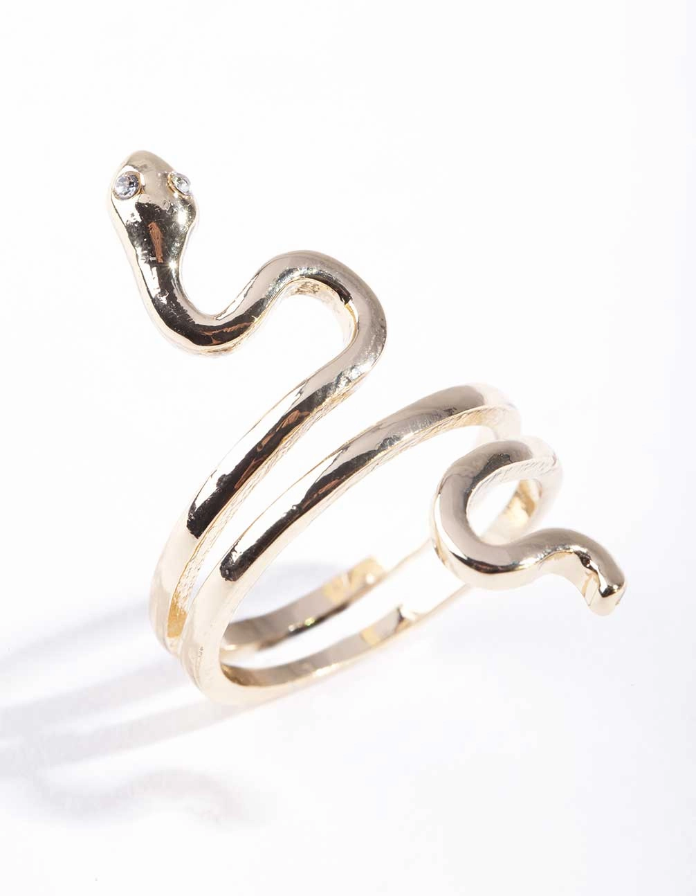 Gold Fine Sleek Snake Ring Durable Jewelry