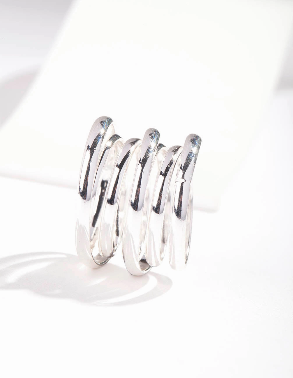 Modern Mark Silver Layered Band Ring