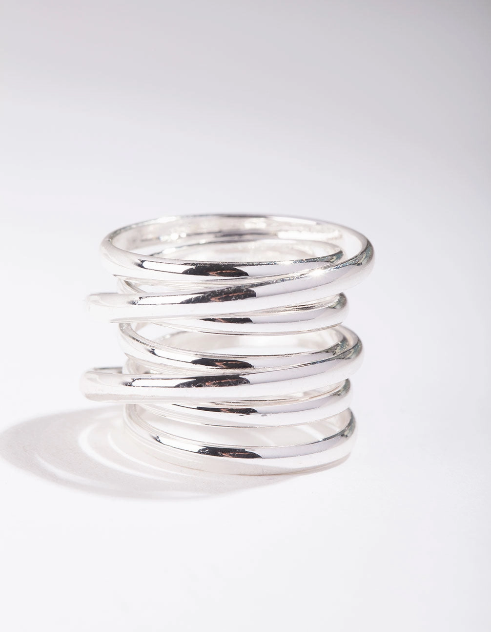 Silver Layered Band Ring Team Spirit Dashing Accent