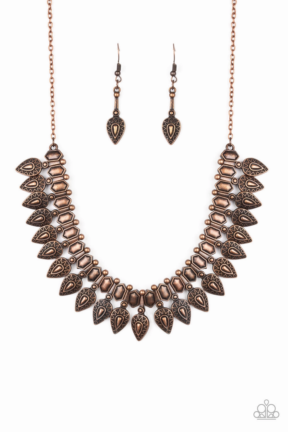 Paparazzi Accessories ? When The Hunter Becomes The Hunted - Copper Necklace?Flat Rate Ship $4.50? Urban Trend Minimal Detail