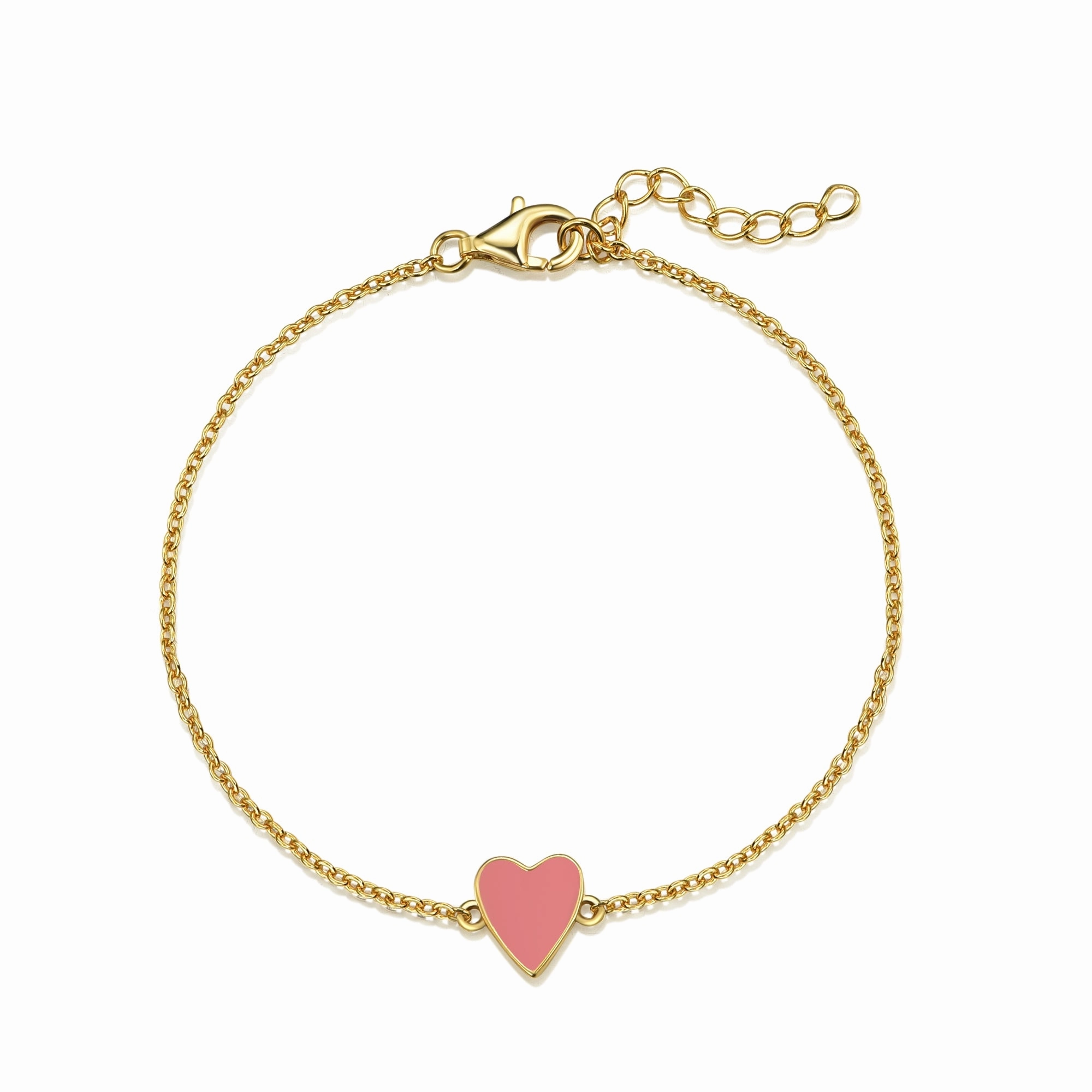 Gold Plated Sterling Silver Enamel Single Heart Bracelet Trusted Perspective Established Perspective