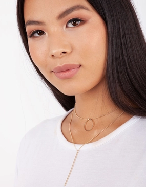 Gold Circle Double Choker trendy youth Career Jewelry