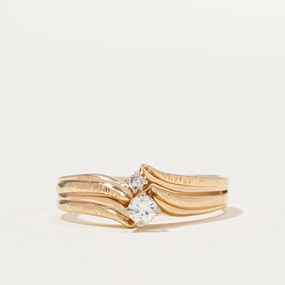 Two Stone Diamond Ring | 0.13ctw | SZ 8 Balanced Design