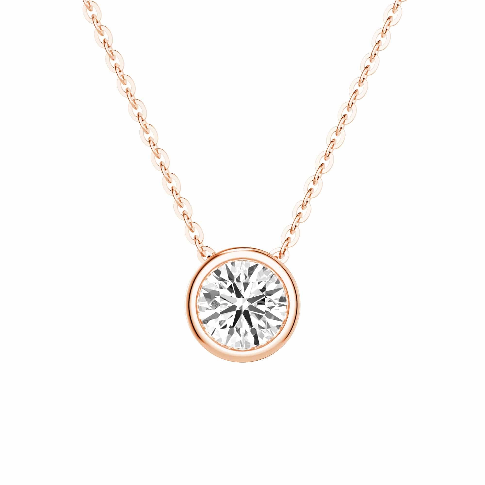 Everyday Essential 1 CT. Round Cut Moissanite Bezel Set Pendant Necklace