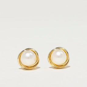 14K Pearl Stud Earrings Chic Appeal