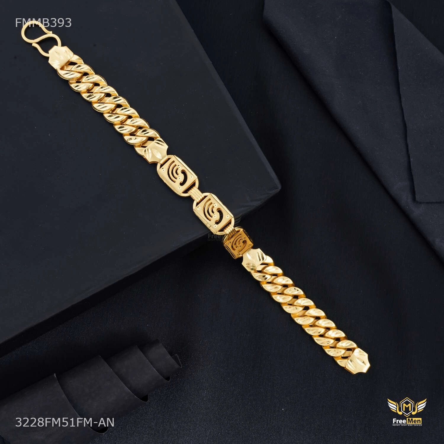 Bespoke Perspective Perfect Ten Nawabi Wifi with Plan Pokel Bracelet for Men - FMMB393