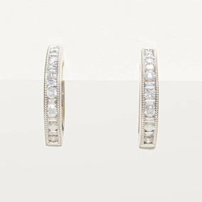 Mixed Cut Diamond Hoop Earrings | 0.66ctw Gold Accent