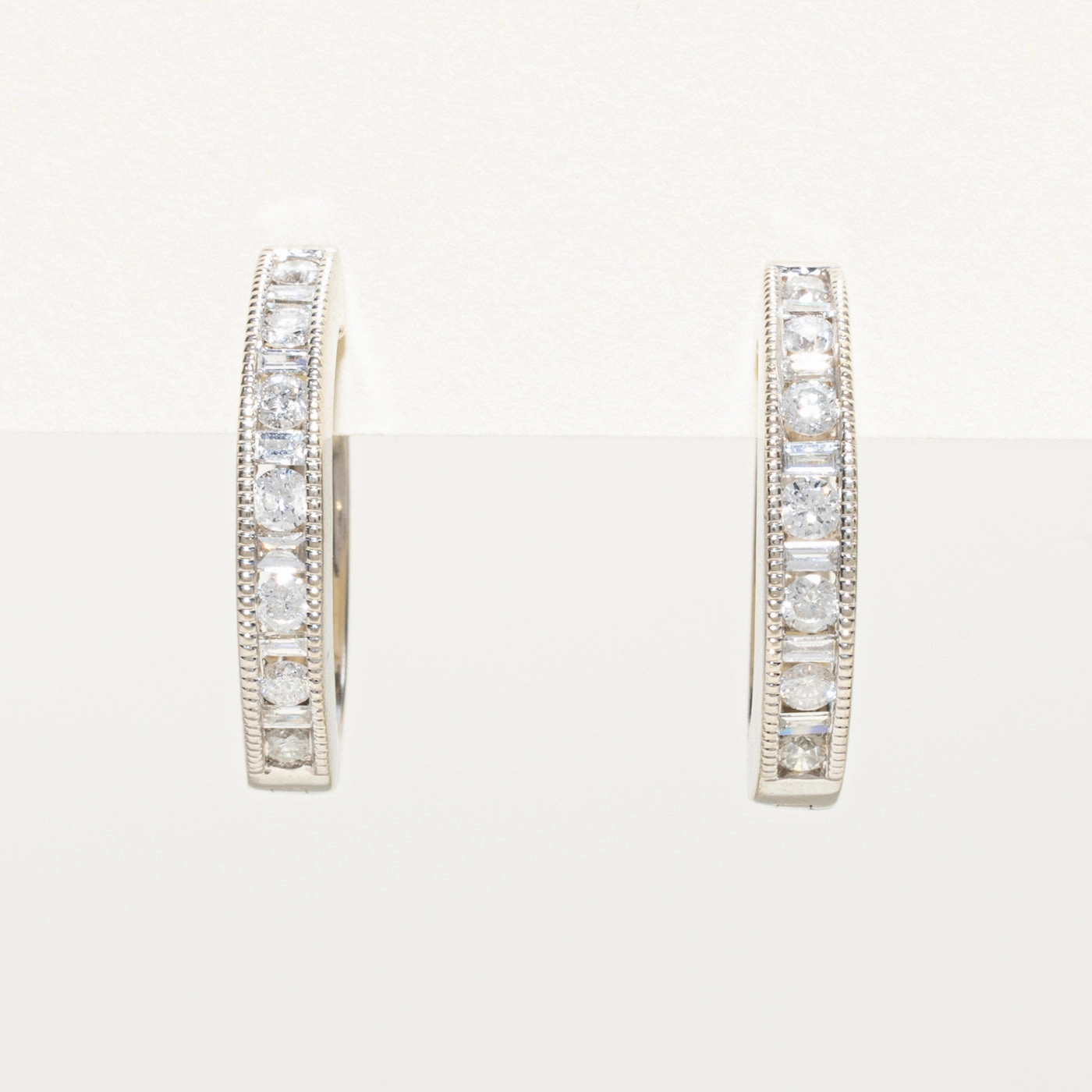 Mixed Cut Diamond Hoop Earrings | 0.66ctw Gold Accent